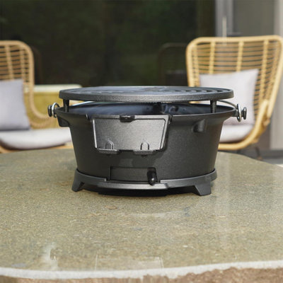 Grill Outdoor, 100% Cast Iron Grill, Mini Small Portable Charcoal Grill For Outdoor Camping Stove - 2 Heights, Air Control, Coal Door -  MARLIN MANUFACTURING COMPANY, INCORPORATED, ZXB0D59X4QHR