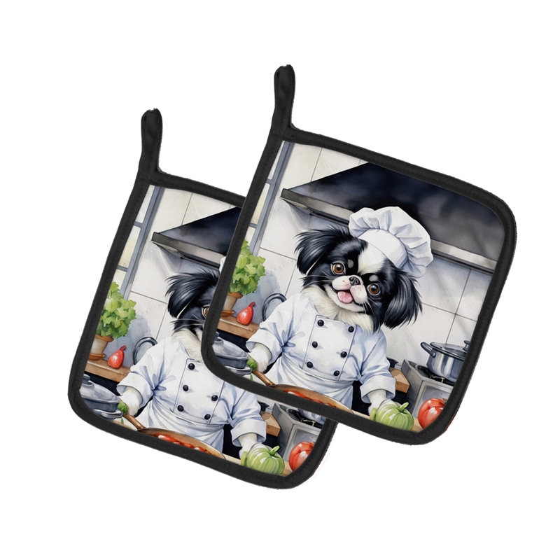 Caroline's Treasures The Dog Chef Polyester Potholder Set