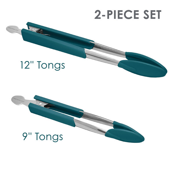 9 & 12 Silicone Tongs (2 Piece Set)
