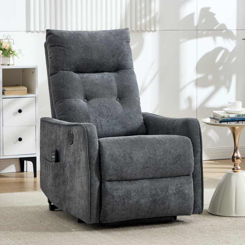 25" W Power Lift Chair Recliners Infinite Position With Heat and 8 Point Massage, Gray