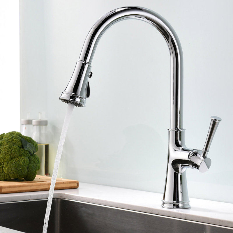 Pull Down Kitchen Faucet, Polished Chrome