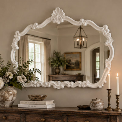 Renaissance Duck Carved Landscape Wall Mirror