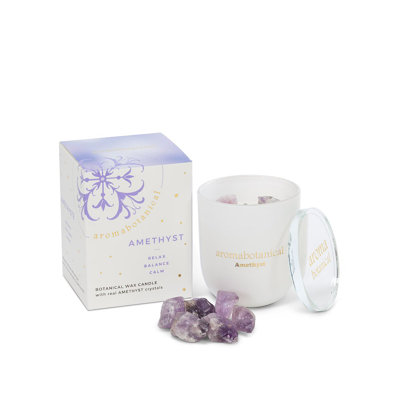 Cristal améthyste et bougie parfumée en pot