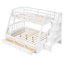 Lit superposé simple blanc avec tiroirs spacieux et confortables, mobilier de chambre polyvalent