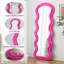 Miroir pleine grandeur en flanelle Rose - Miroir de sol suspendu-1625158228