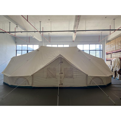 [23x 16.5ft] 8-10 Persons  4 Seasons Yurt Canvas Bell Tent for Family Camping,Outdoor Hunting or Party