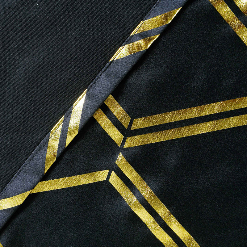 Geometric Shower Curtain, Black/Gold