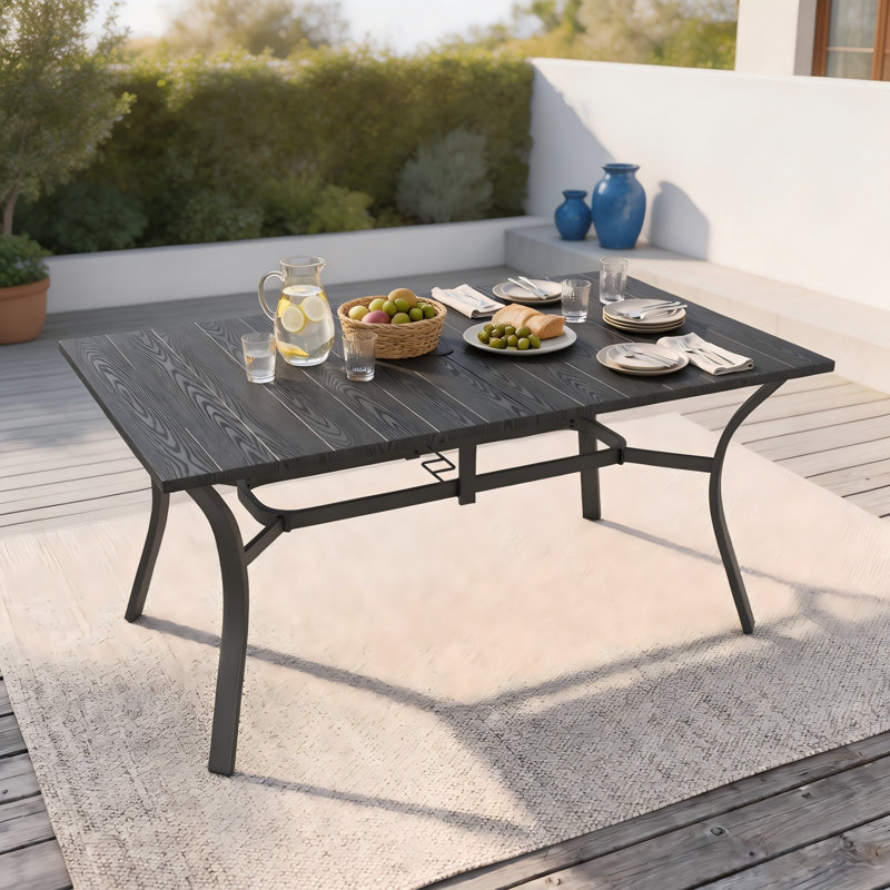 Rectangular Indoor/Outdoor Dining Table, Black
