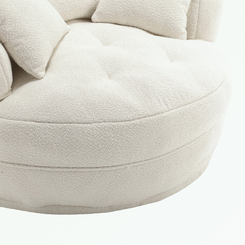 Canapé simple en chenille avec coussins, Beige