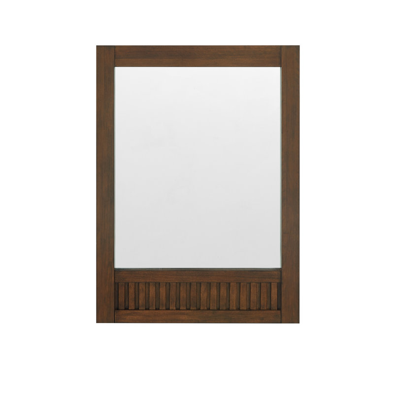 Through Lines Flat Wall Mirror, 30" x 22", Brown