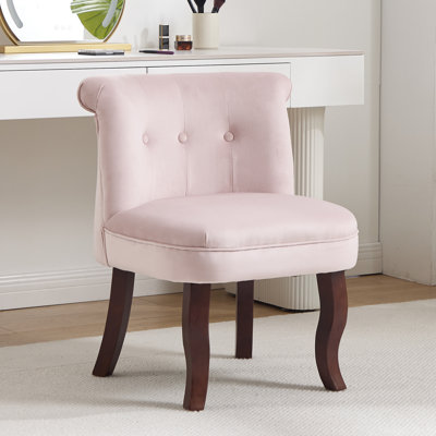 Tabouret de coiffeuse en velours sans accoudoirs et fauteuil de maquillage pour les pieds courbés