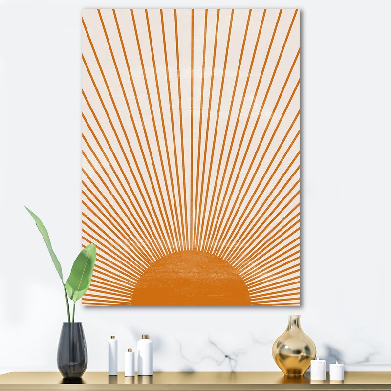 Orange Sun Print III Framed On Canvas Bold Art