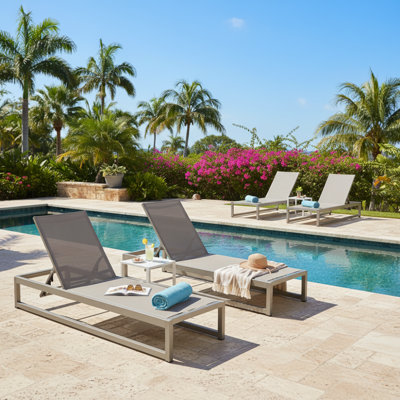 Roberson Reclining Outdoor Chaise Lounge Set