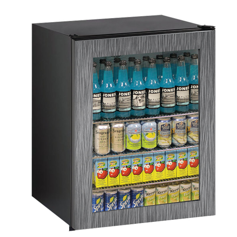 U-Line 20'' W Convertible 140 Cans (12 oz.) 5.4 Cubic Feet Beverage Cooler with Reversible Glass Door