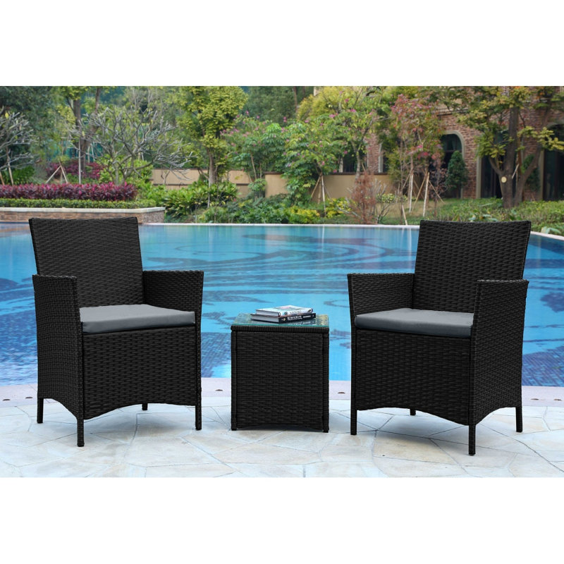 Imperia 3-Piece Conversation Set In Gray, Gray