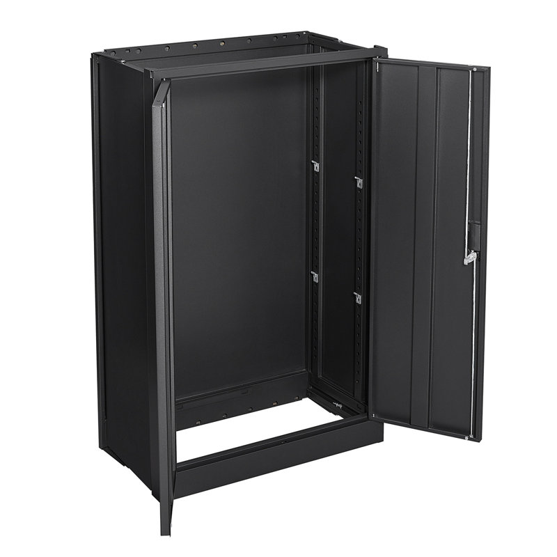 Metal Storage Cabinet With Locking Doors And Adjustable Shelf, Black
