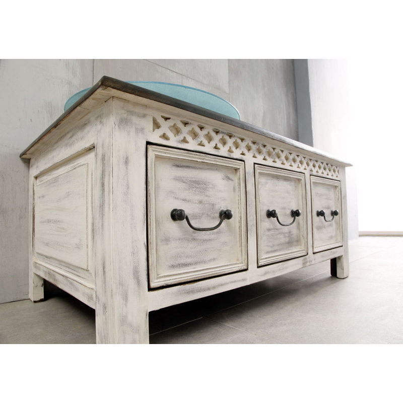 Castle-Antik Solid Wood Solid Wood Block Coffee Table with Storage