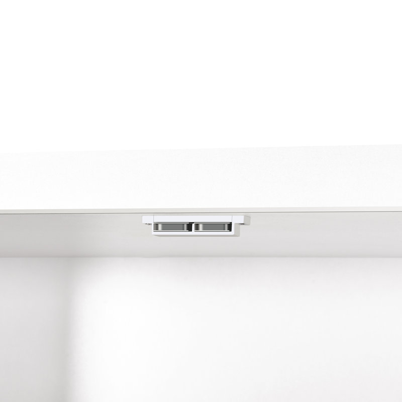 White and Gold 72" Particleboard Kitchen Pantry Cabinet with Adjustable Shelves