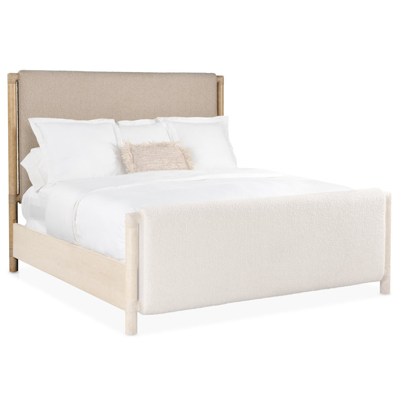 Retreat Queen Upholstered Panel Bed, Brown/Beige