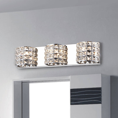 Bev 3-Light Chrome Bath Bar