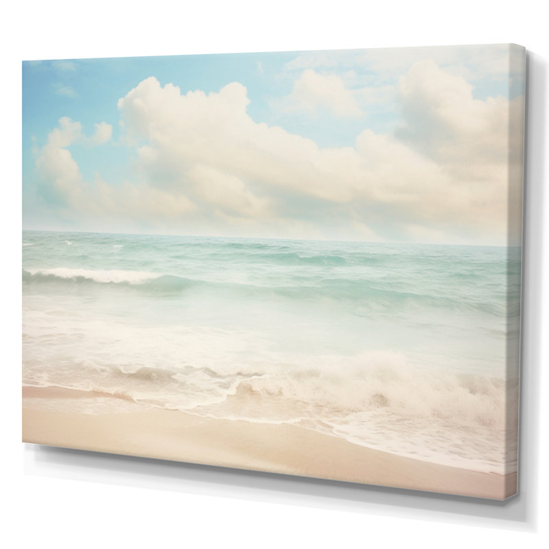 Minimalisme plage paysage V - impression, Toile tendue, H 24 po x l 32 po x P 1 po