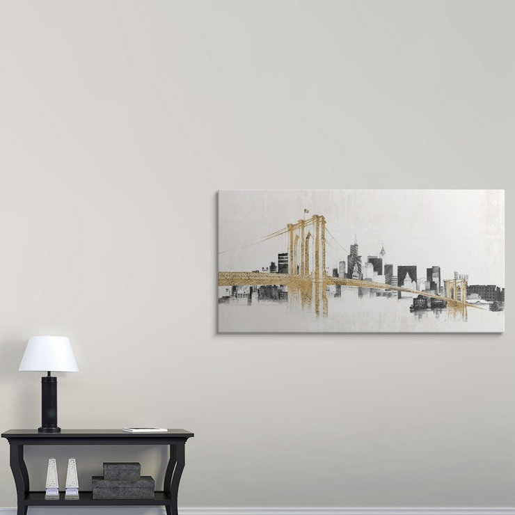 «Skyline Crossing», impression de Kiralynn, Cadre noir, H 26 po x l 44 po x P 1 po