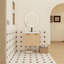 Meuble-lavabo flottant 24 po avec lavabo, armoire en contreplaqué de chêne clair, rangement à double porte mural, avec comptoir en résine (ensemble de 2 pièces)