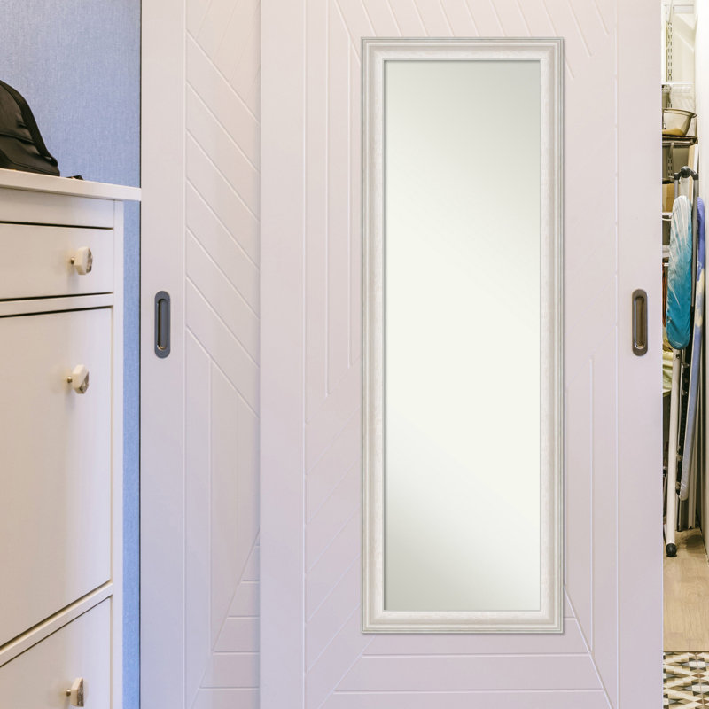 Miroir pleine grandeur Reshard Ridge, Argent blanc délavé, 52 po x 18 po