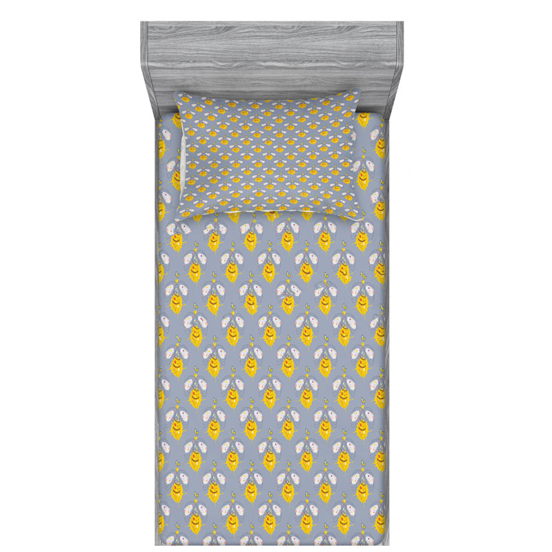 Microfiber Patterned Fitted Sheet, Twin XL Fitted Sheet with 1 Pillowcase