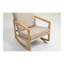 Fauteuil oscillant rembourré, structure en bois d'hévéa naturel, kaki