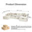 Canapé modulaire en forme de U en velours côtelé de 130 pouces, sans assemblage, 4 sièges surdimensionnés (beige)-129424547-129424549