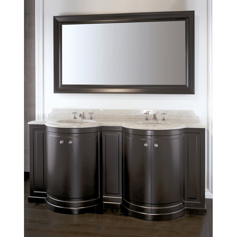 Regent 75.31'' W Double Vanity, Dark Gray, Botticino Fiorito