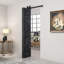 Porte de grange pliante à panneaux en panneau de fibres à densité moyenne avec ensemble de quincaillerie d'installation-87350894-86499647