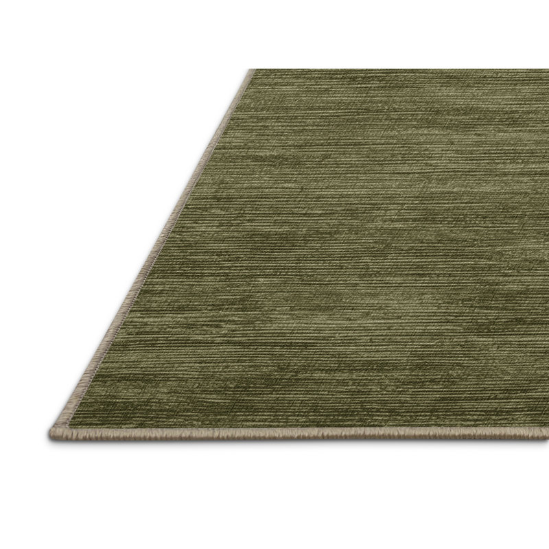 Machine Washable Solid Brown Area Rug, Square 8'