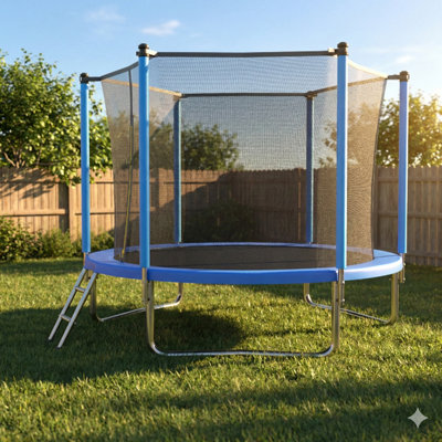 8-Foot Trampoline in Blue Finish.