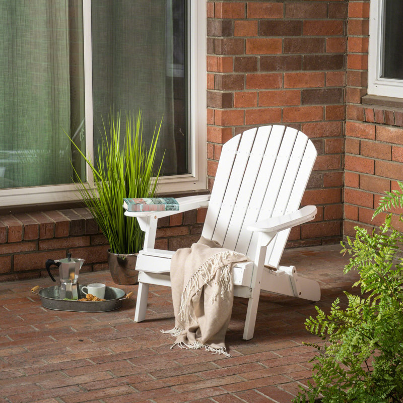 Wood Chair, White, Foldable, For Enjoying Outdoors With A Natural Appeal, White