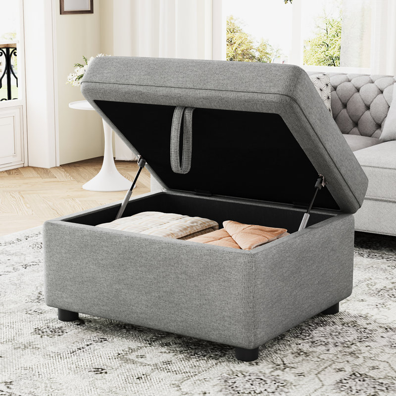 Canapé gris de 67,5 cm (26,6 po) mobile pour le salon et la chambre, doté d'un grand espace de rangement, d'une assise confortable et d'un revêtement en velours côtelé design.