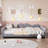 Full Size Upholstered Daybed, Sherpa Fabric Sofabed With Cloud-Shaped Backrest-603757191-603757184