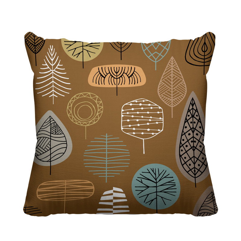 Felicity Outdoor Reversible Throw Pillow, 17W" x 17H", Cinnamon