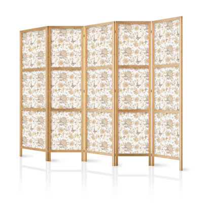 171cm H Solid Wood Folding Room Divider