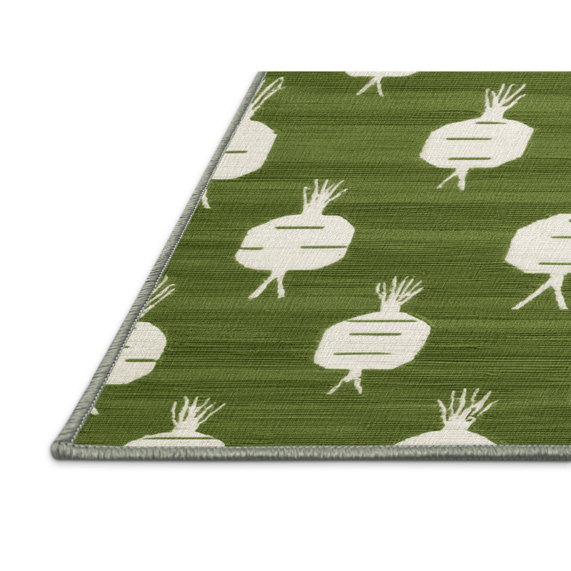  Tapis lavable à motif de radis Daikon, Rond 6 pi