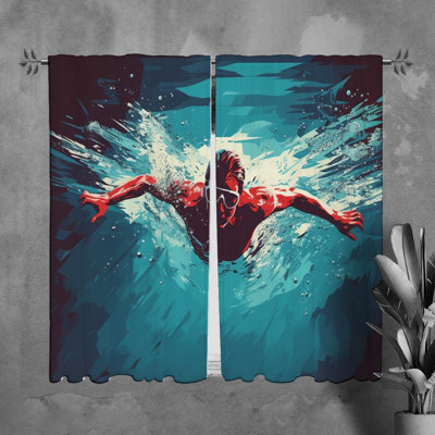 Paire de rideaux obscurcissant en polyester Sumnima