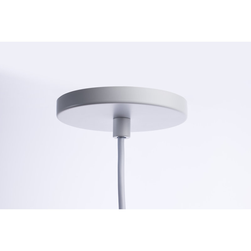 Luminaire suspendu simple à DEL 1 lumière Ernesti, Blanc mat