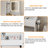 Herdon Solid and Manufactured Wood Lighted Mirror Vanity Set with Stool-2081332377