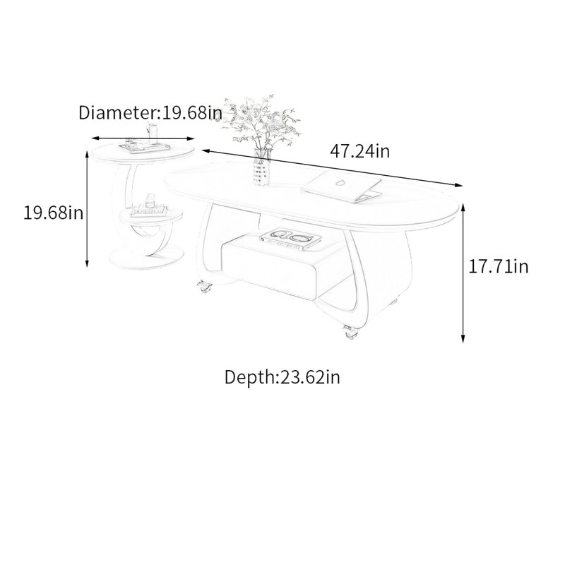 Cloninger, Blanc, H 17,71 po x L 47,24 po x l 23,62 po, White
