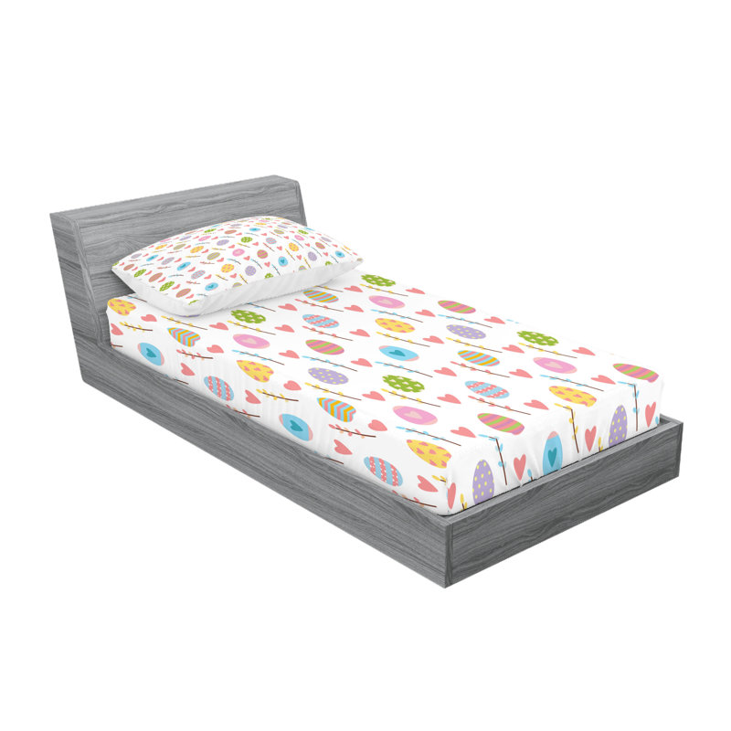 Multicolore drap-housse et coussin décoratif Ambesonne, Twin Sheet Set + 3 Additional Pieces