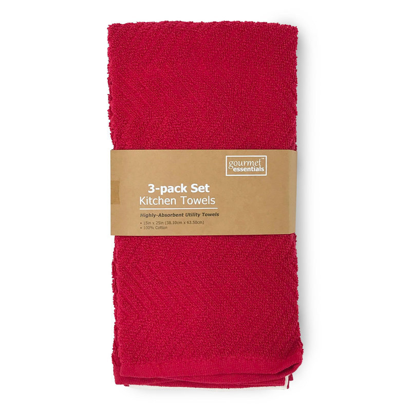 Cotton Dish Cloth Kitchen Towel, Red