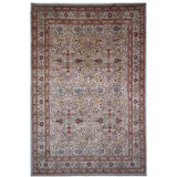 High-Quality Hand-Knotted Ivory And Light Grey Area Rug