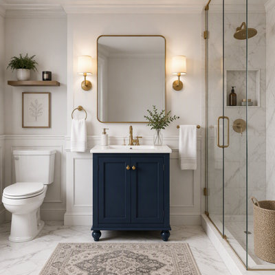 Meuble-lavabo de salle de bain 24 "avec pieds en forme de boule et tablette ajustable