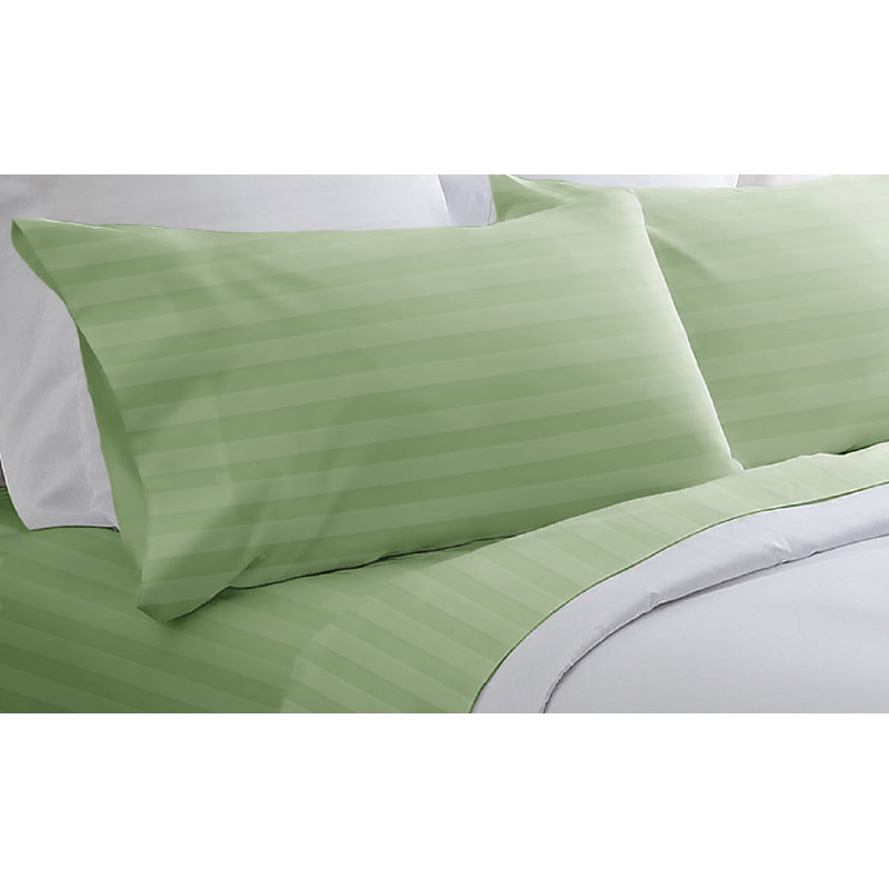 100% Cotton Striped Sheet Set, Full, Red